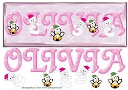 Olivia Personalised Christmas Large Dl Card
