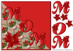 Christmas Mom with Poinsettias Diagonal Over the Edge