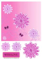 Pink Flowers Diagonal Over the Edge