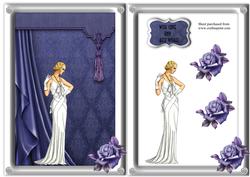 Art Deco Lady with Purple Rose