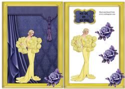 Art Deco Lady in Gold Frame Card Front