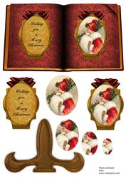 Christmas Vintage Open Book with Lady Sheet