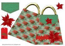Christmas Poinsettia Handbag Card