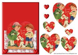 Cute Vintage Valentinesover the Edge Card