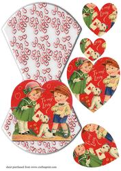Vintage Cute Valentine Wobble Card