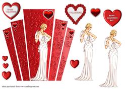 Valentine Art Deco Panels with Lady
