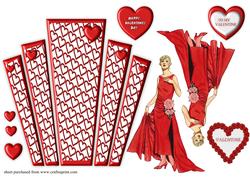 Valentines Art Deco Panels with Lady in Red