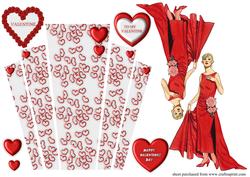 Valentines Panels Lady in Red Card Sheet