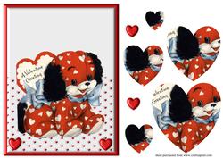 Cte Retro Valentines Puppy Over the Edge Card