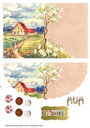 Vintage Scene Mothers Day Envelope Card Front