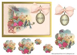 Vintage Birds and Flowers