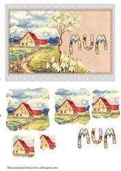 Vintage Country Scene Mothers Day Card Front