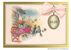 A4 Vintage Birds Mother Day Card