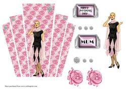 Mothers Day Art Deco Panels with Lady