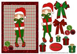 Christmas Cute Girl A5 Card Front
