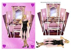 Deco Lady with Panel Decoupage Card
