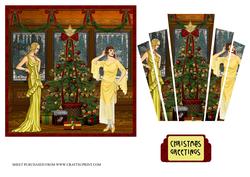 Art Deco Ladies by Xmas Tree