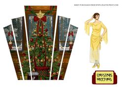 Christmas Art Deco Panels with Deco Era Lady
