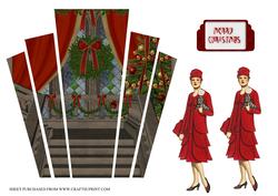 Art Deco Panels with Lady Christmas