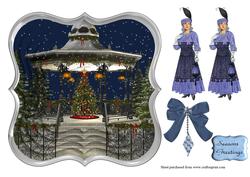 Christmas Pavillion with Faux Pyramage and Vintage Lady
