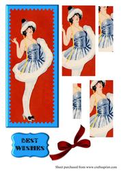 Art Deco Tally Girl Christmas Pyramid Sheet