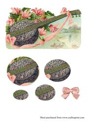 Vintage Floral Mandolin/banjo Pyramid Sheet