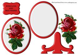 Vintage Red Rose Plate Sheet