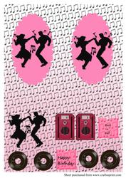 1950's Jiving Couple Toppers with Decoupage