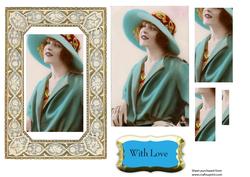 Art Deco Era Lady in Ornate Frame Pyramid Sheet