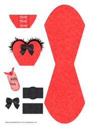 Glam Red Prom Style Dress Wobble Card