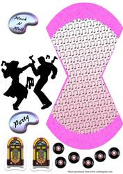 1950s Rock and Roll Jivers with Jukebox Wobble Card