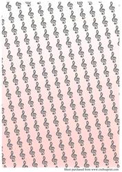 Music Note Treble Clef Pink Backing Sheet
