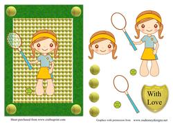 Tennis Girl Topper with Decoupage