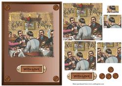 Vintage Stag Party Card Front