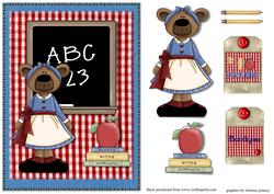 Thank You Teacher Sweet Lady Bear Card Front
