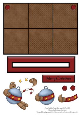 Gingerbread Man with Bauble Slider Card
