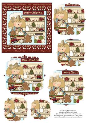 Little Baker Girl 2 Shaped Pyramid Card Front