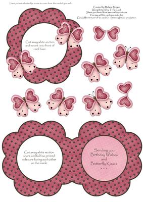 Butterfly Kisses Shaped Aperture Decoupage Quick Card