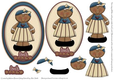 Fresh Baked Gingerbread Blue Oval Large Topper