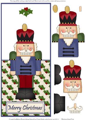 Nutcracker Over the Edge Decoupage Card