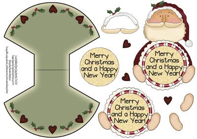 Santa Message Decoupage Wobble Card