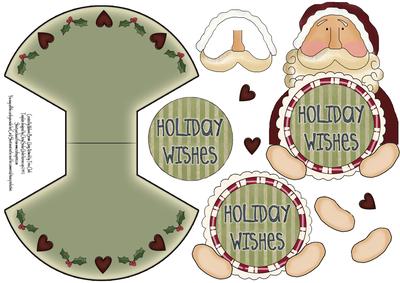 Santa Message 2 Decoupage Wobble Card