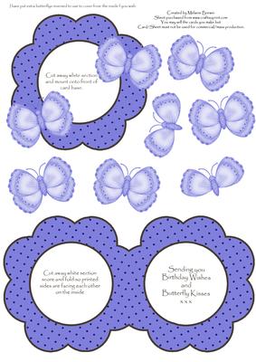 Purple Butterfly Birthday Aperture Card