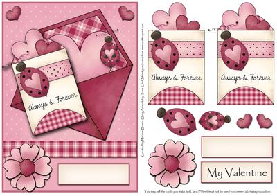 Always and Forever Valentine Decoupage Card Front