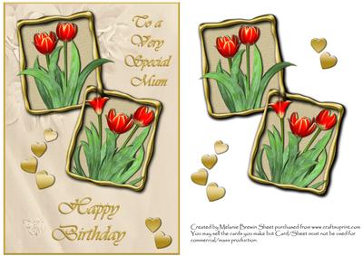 Tulips for Mums Birthday Quick Card