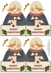 2 x Merry Christmas Shaped Quick Cards