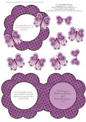 Butterfly Kisses Purple Shaped Aperture Decoupage Quick Card