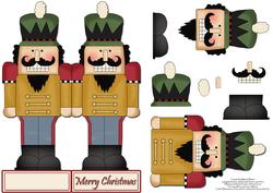 Nutcracker Yellow Top Decoupage Shape Card