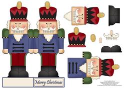 Nutcracker Blue Top Decoupage Shape Card