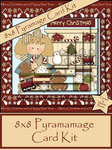 Little Baker Girl 8x8 Shaped Pyramid Card Front Kit